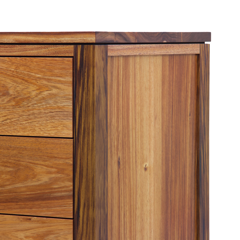 Close up of Tasmanian Blackwood chest of drawers